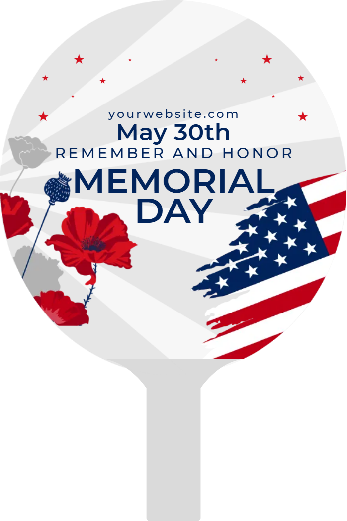 Custom Hand Fans Multiple Sizes Honor Memorial Day Tribute