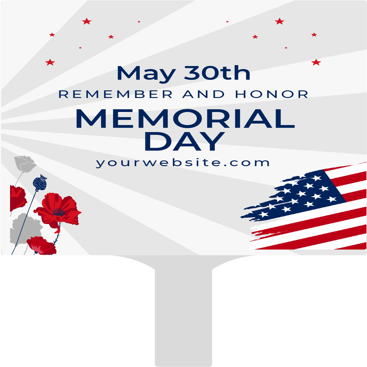 Custom Hand Fans Multiple Sizes Honor Memorial Day Tribute