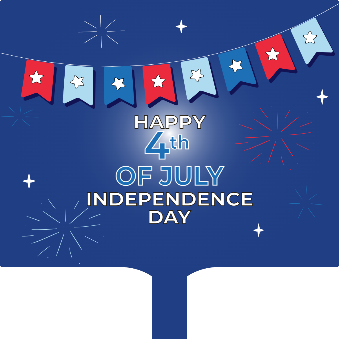 Custom Hand Fans Multiple Sizes Fourth of July