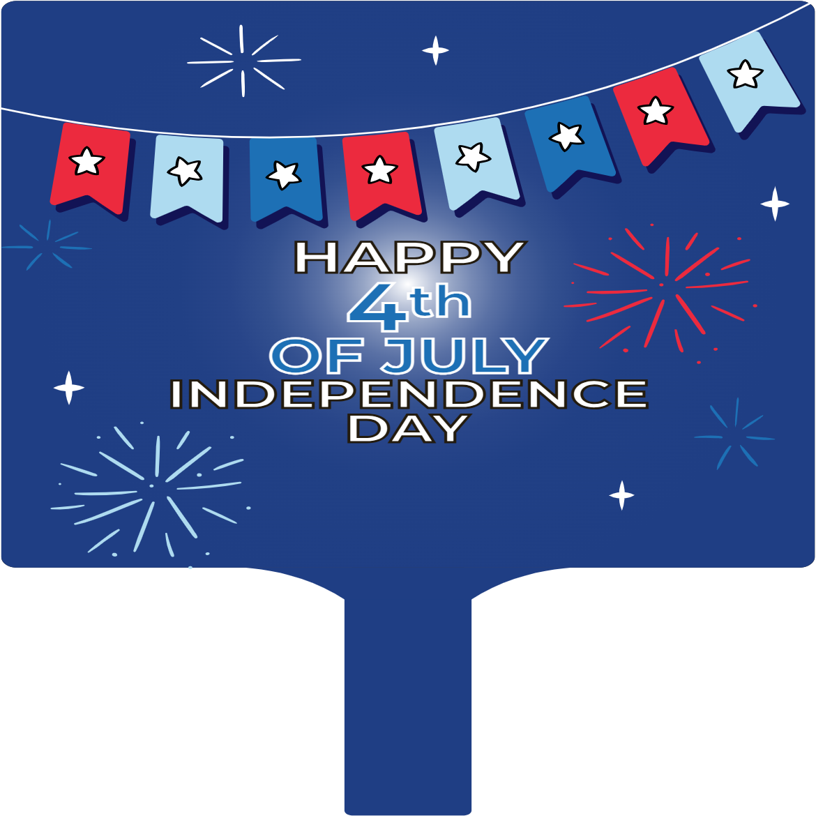 Custom Hand Fans Multiple Sizes Fourth of July