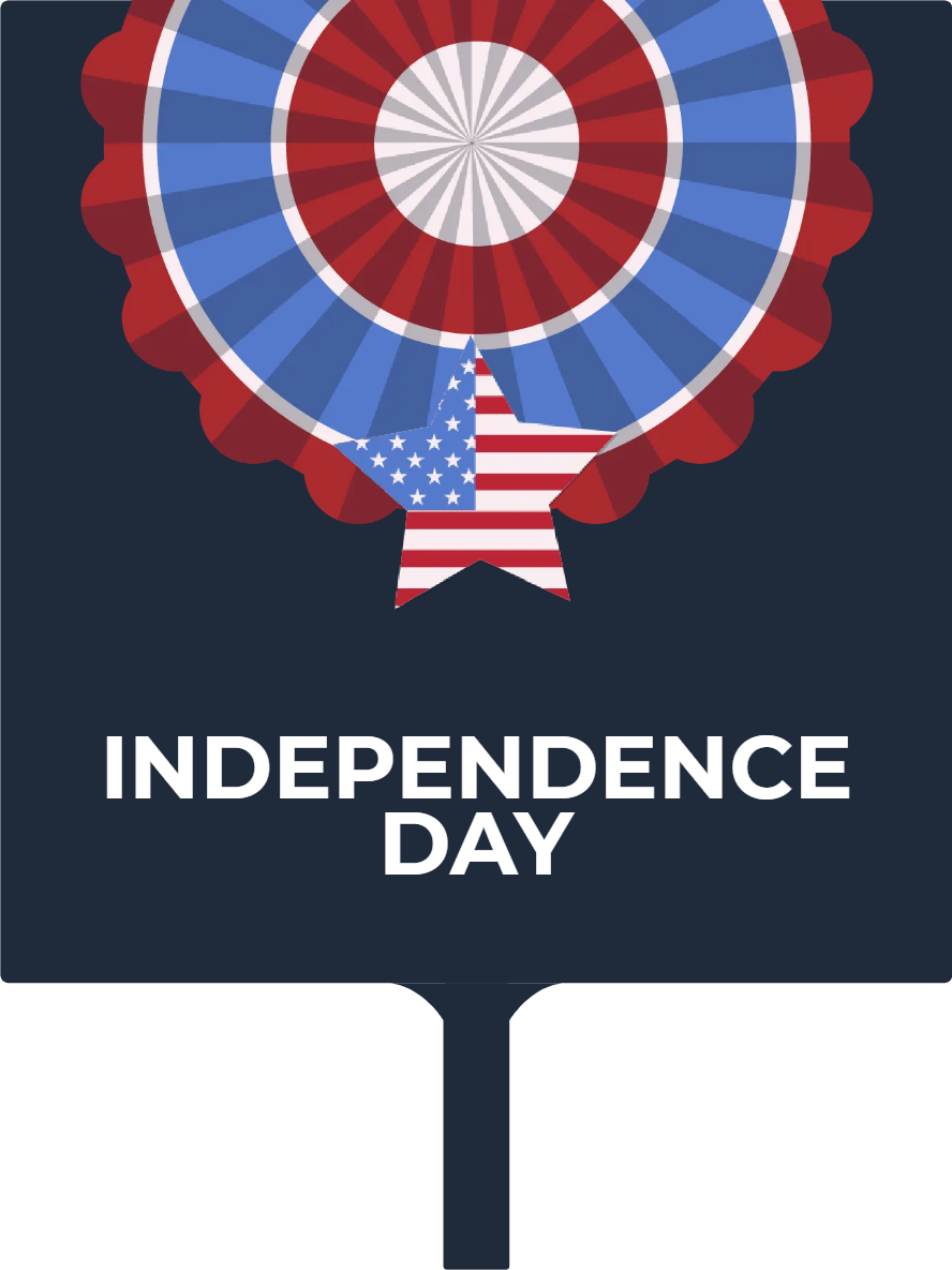 Custom Hand Fans Multiple Sizes Independence Day