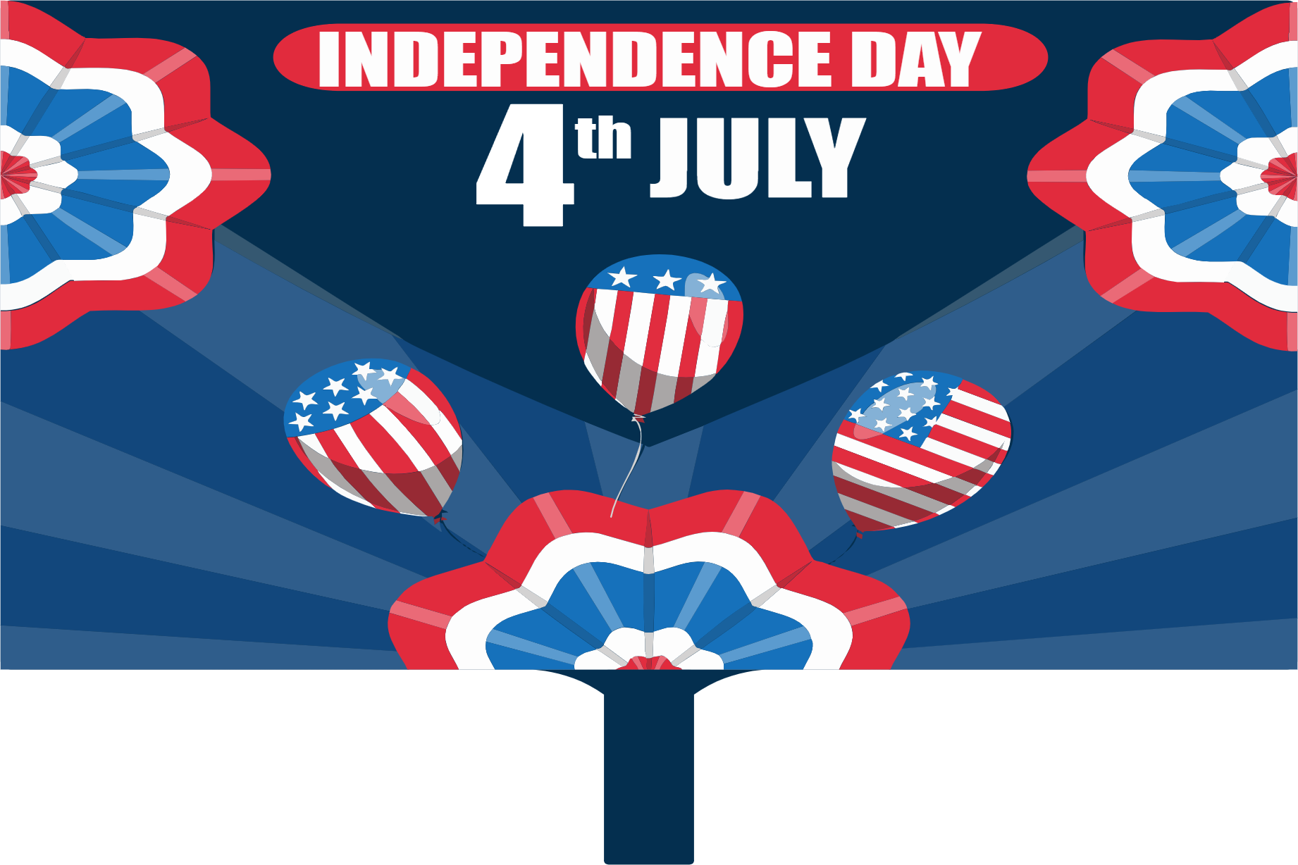 Custom Hand Fans Multiple Sizes Fourth of July U.S. Federal Holiday