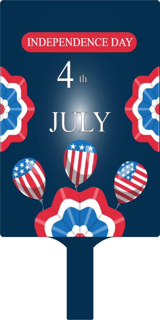 Custom Hand Fans Multiple Sizes Fourth of July U.S. Federal Holiday