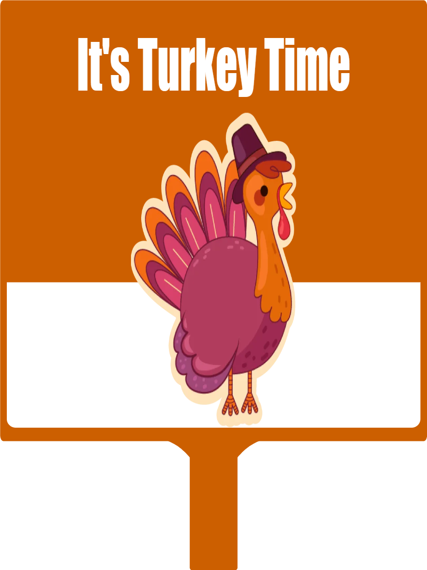 Custom Hand Fans Multiple Sizes Turkey Time