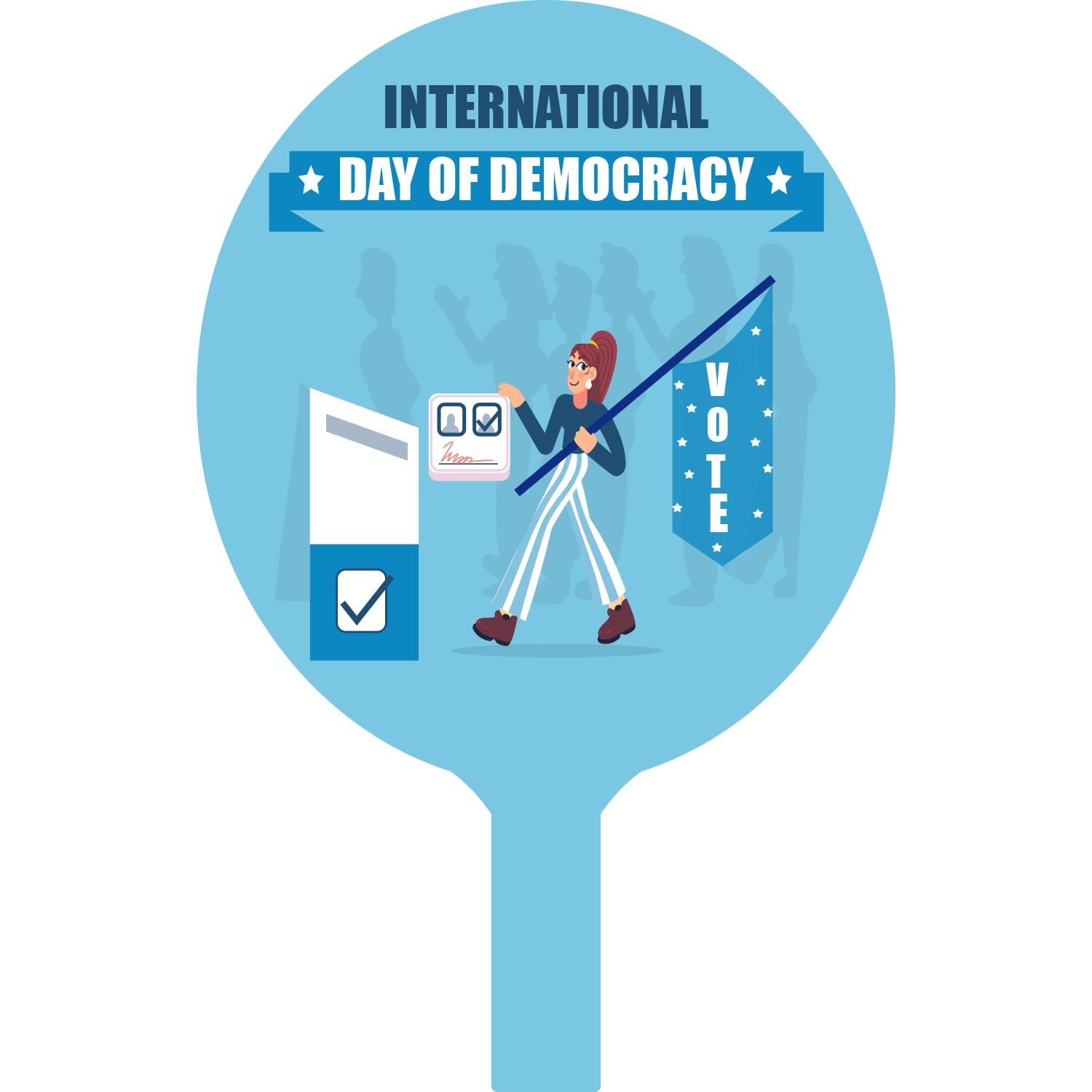 Custom Hand Fans Multiple Sizes International Day of Democracy