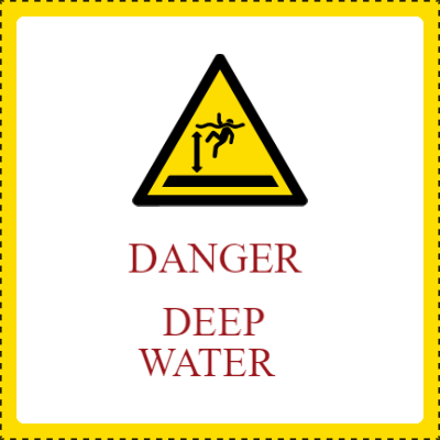Custom Outdoor Yard Signs Multiple Sizes Danger Deep Water
