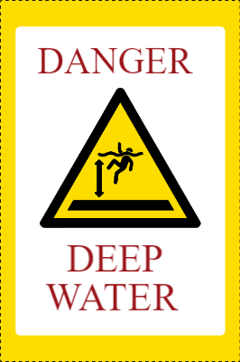 Custom Outdoor Yard Signs Multiple Sizes Danger Deep Water