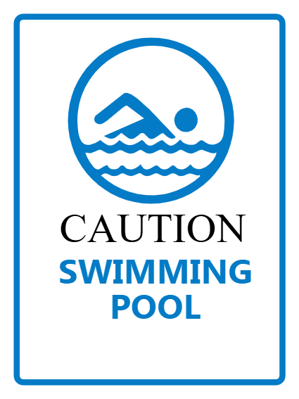 Custom Outdoor Yard Signs Multiple Sizes Swimming Pool Caution