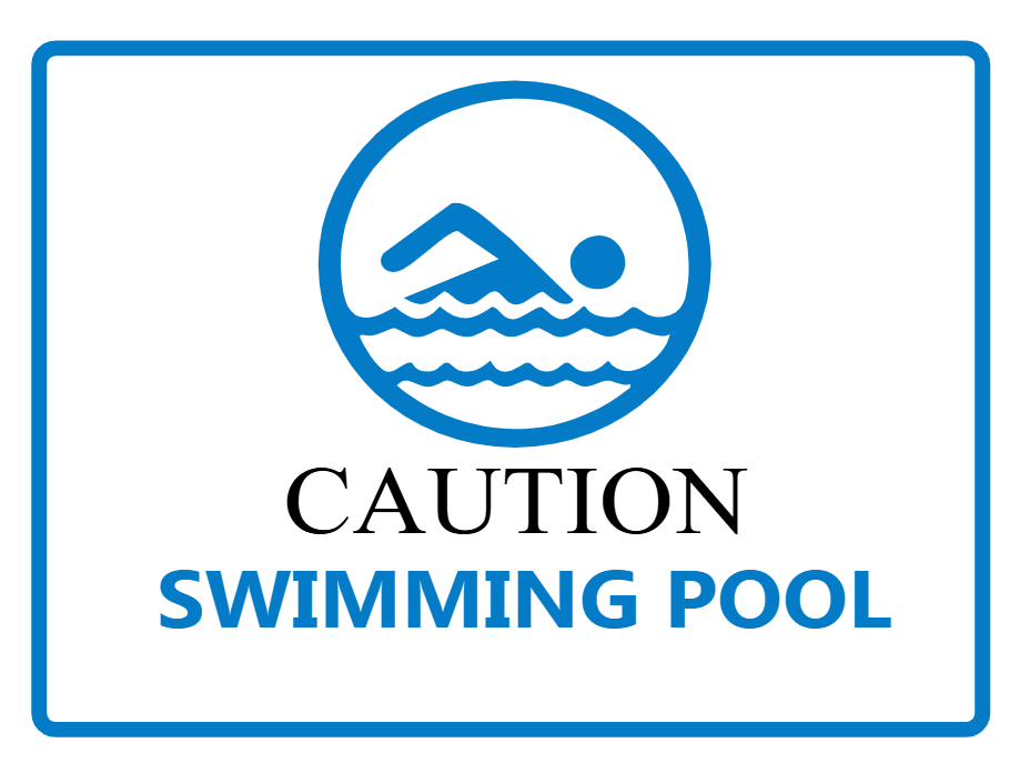 Custom Outdoor Yard Signs Multiple Sizes Swimming Pool Caution