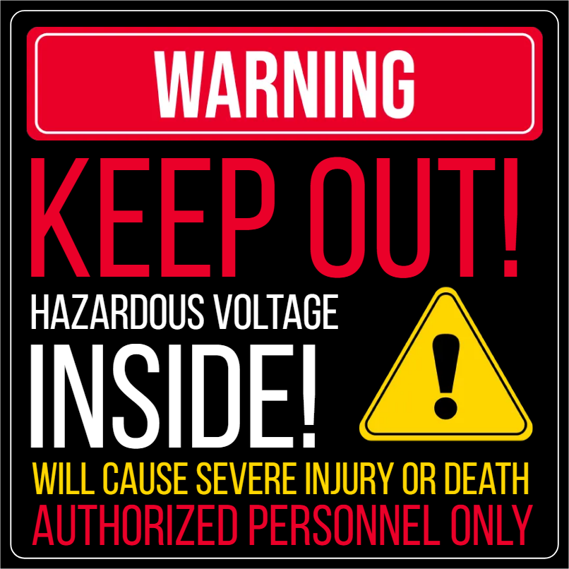 Custom Outdoor Yard Signs Multiple Sizes Hazardous Voltage