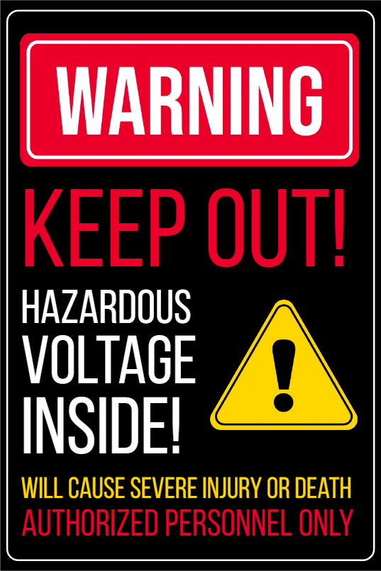 Custom Outdoor Yard Signs Multiple Sizes Hazardous Voltage