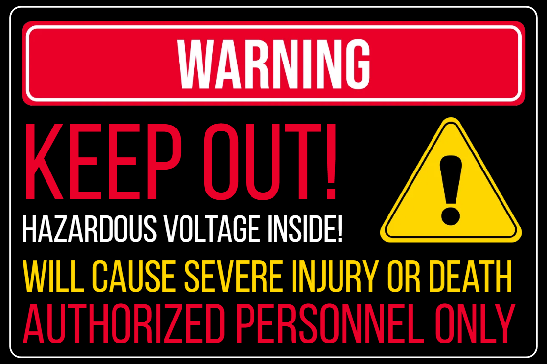 Custom Outdoor Yard Signs Multiple Sizes Hazardous Voltage