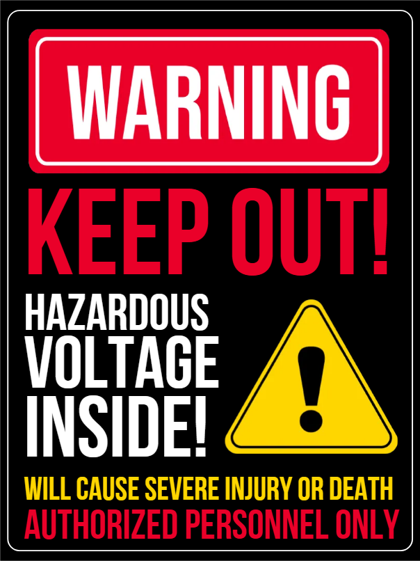 Custom Outdoor Yard Signs Multiple Sizes Hazardous Voltage