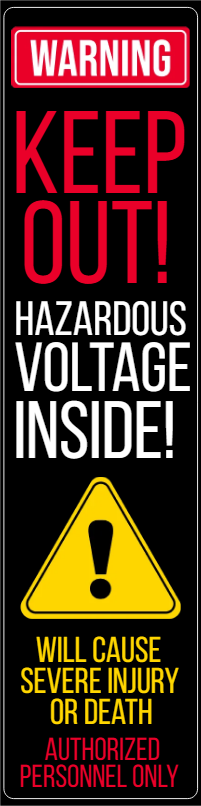 Custom Outdoor Yard Signs Multiple Sizes Hazardous Voltage