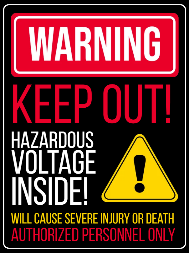 Custom Outdoor Yard Signs Multiple Sizes Hazardous Voltage