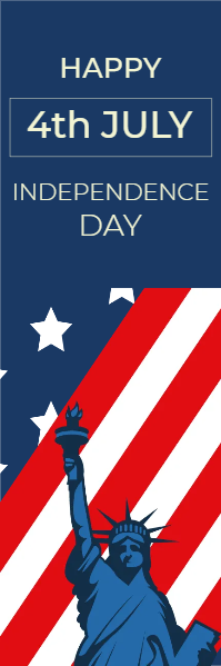 Custom Mesh Fabric Signs Happy Independence Day
