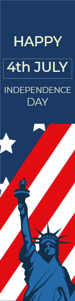 Custom Mesh Fabric Signs Happy Independence Day