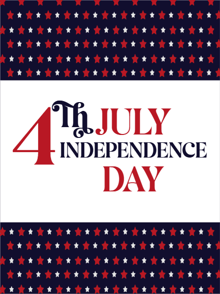 Custom Mesh Fabric Signs Independence Day