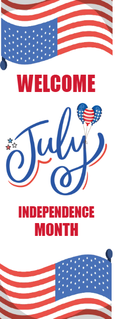 Custom Mesh Fabric Signs Welcome July