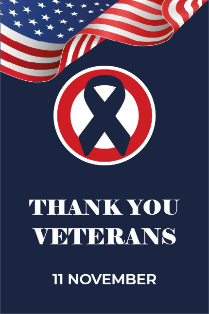 Custom Mesh Fabric Signs Thank You Veterans
