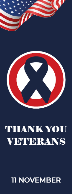 Custom Mesh Fabric Signs Thank You Veterans