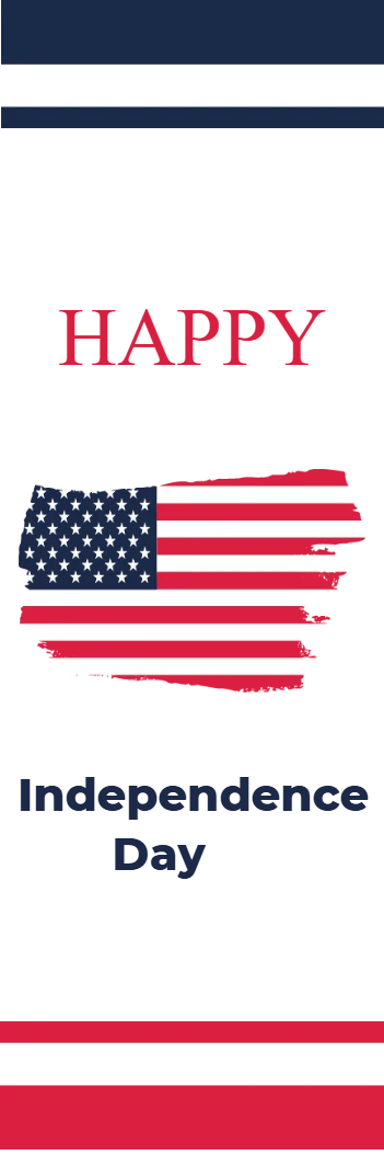 Custom Mesh Fabric Signs Happy Independence Day