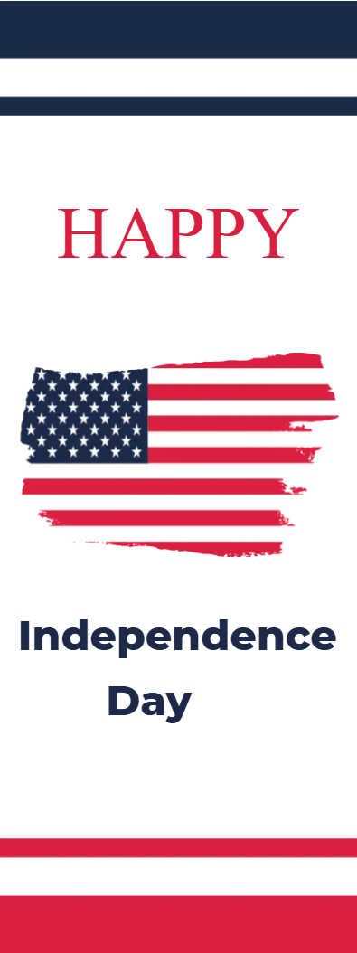 Custom Mesh Fabric Signs Happy Independence Day