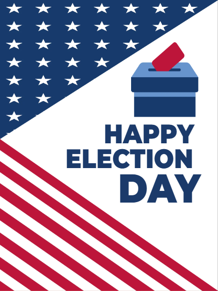 Custom Mesh Fabric Signs Happy Election Day