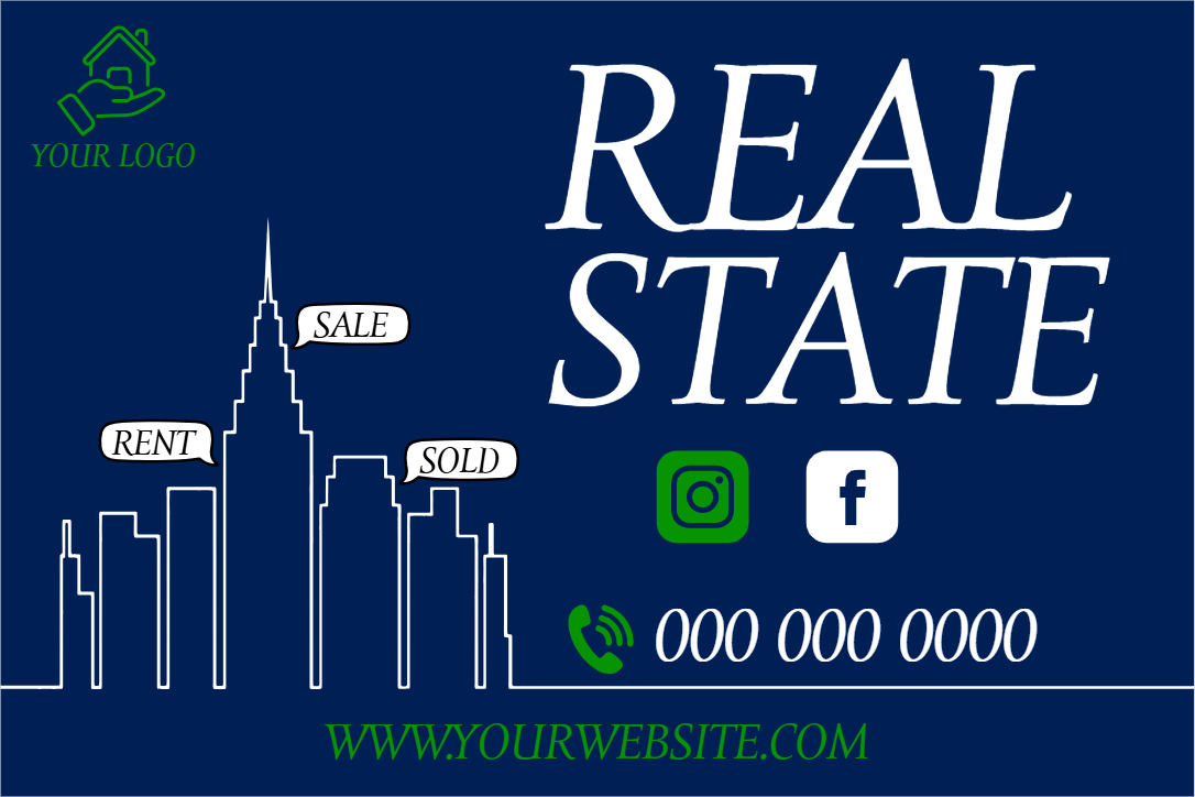 Custom Mesh Fabric Signs Real State