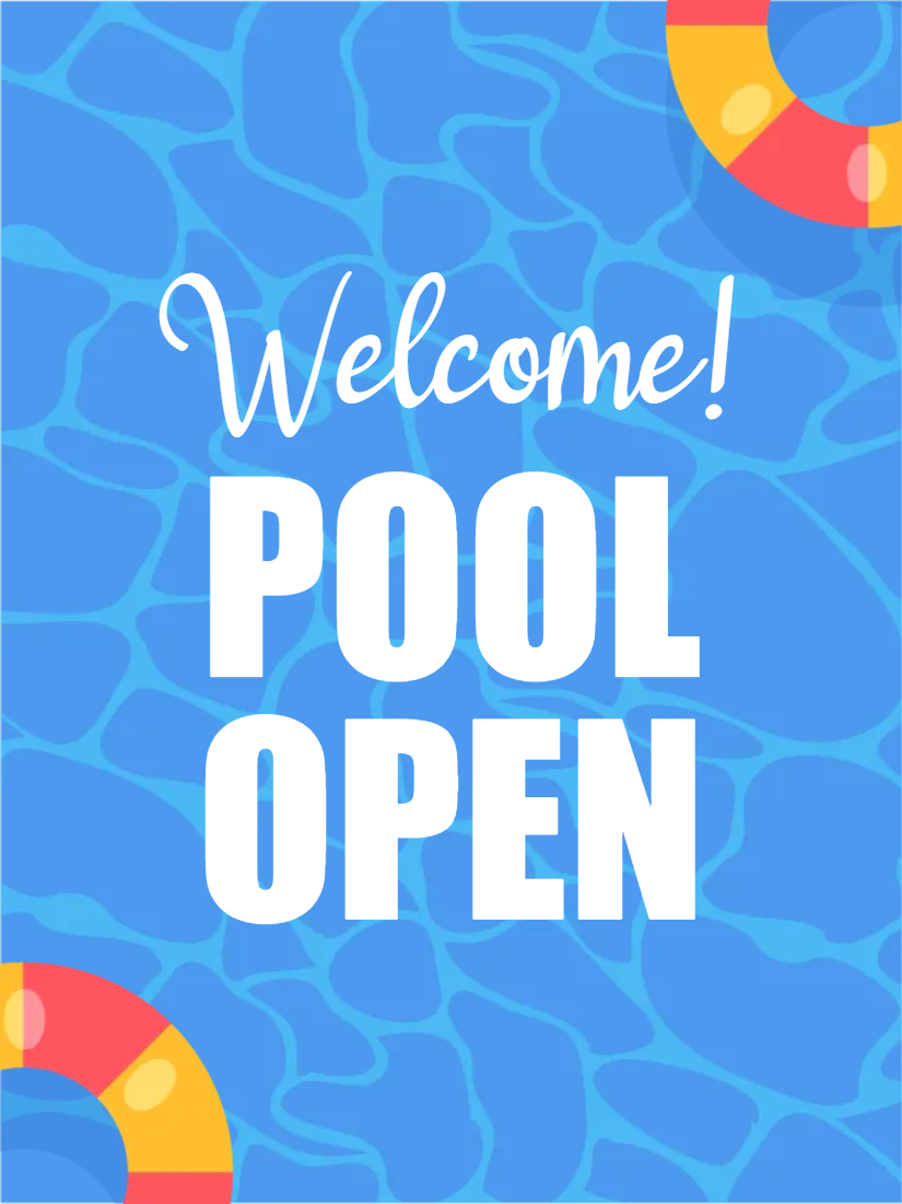 Custom Outdoor Yard Signs Multiple Sizes Welcome Open Pool