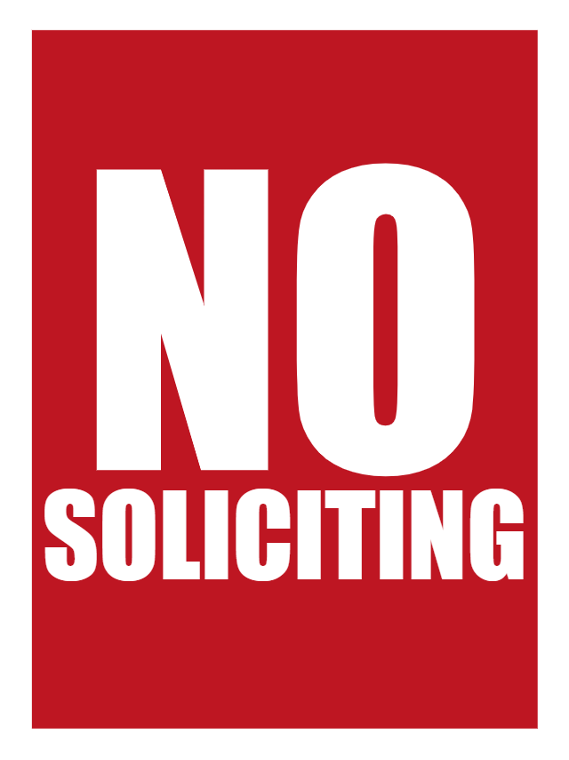 Custom Outdoor Yard Signs Multiple Sizes No Soliciting