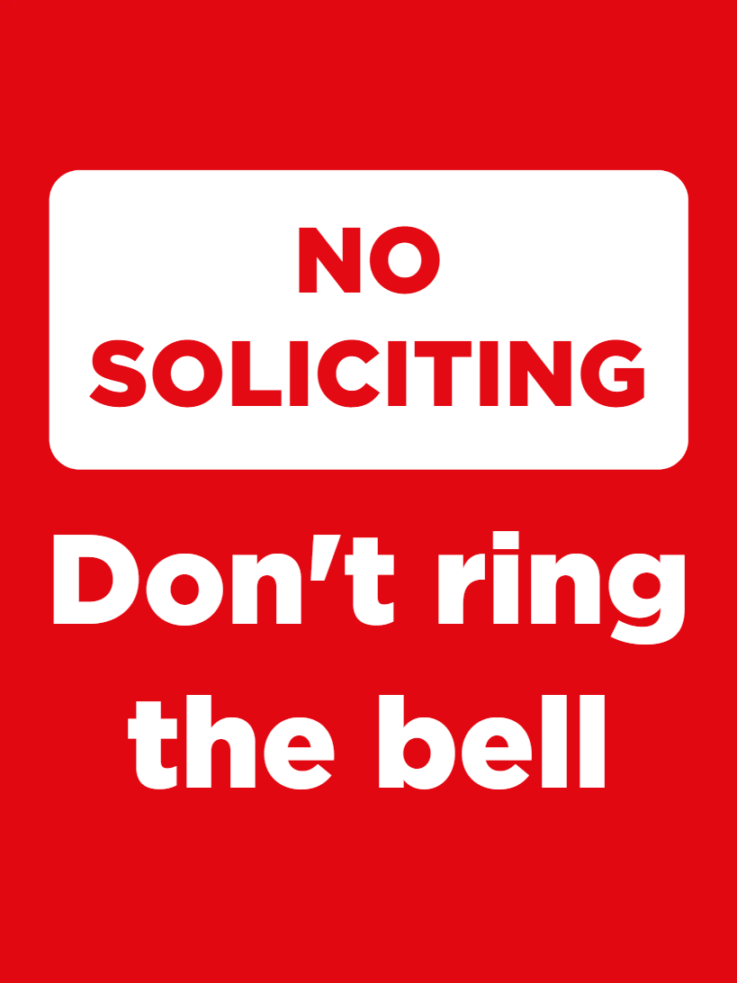 Custom Outdoor Yard Signs Multiple Sizes Dont Ring Bell