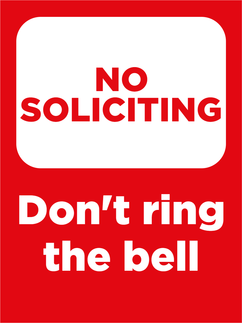 Custom Outdoor Yard Signs Multiple Sizes Dont Ring Bell