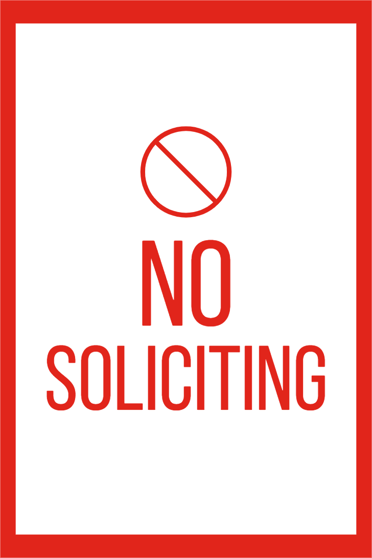 Custom Outdoor Yard Signs Multiple Sizes Simple No Soliciting