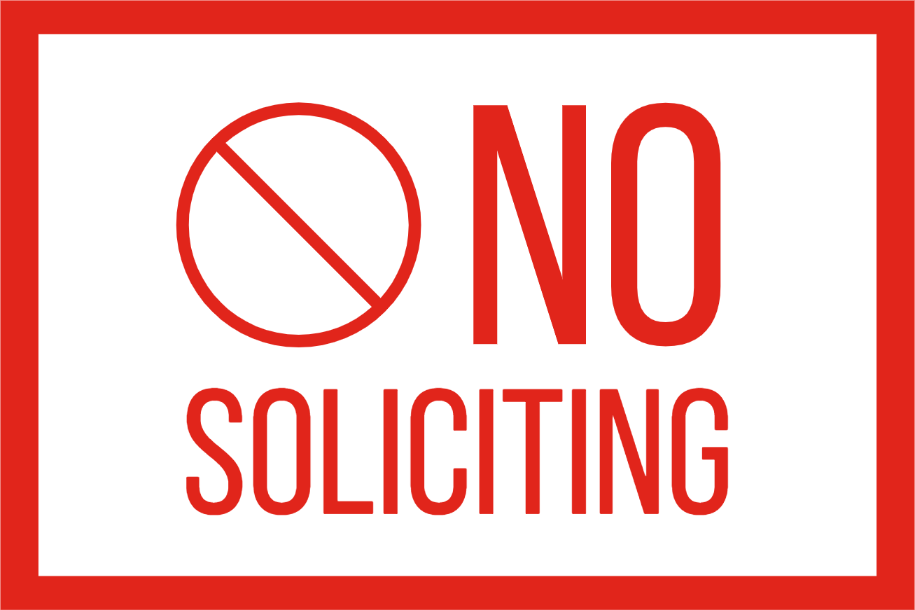 Custom Outdoor Yard Signs Multiple Sizes Simple No Soliciting