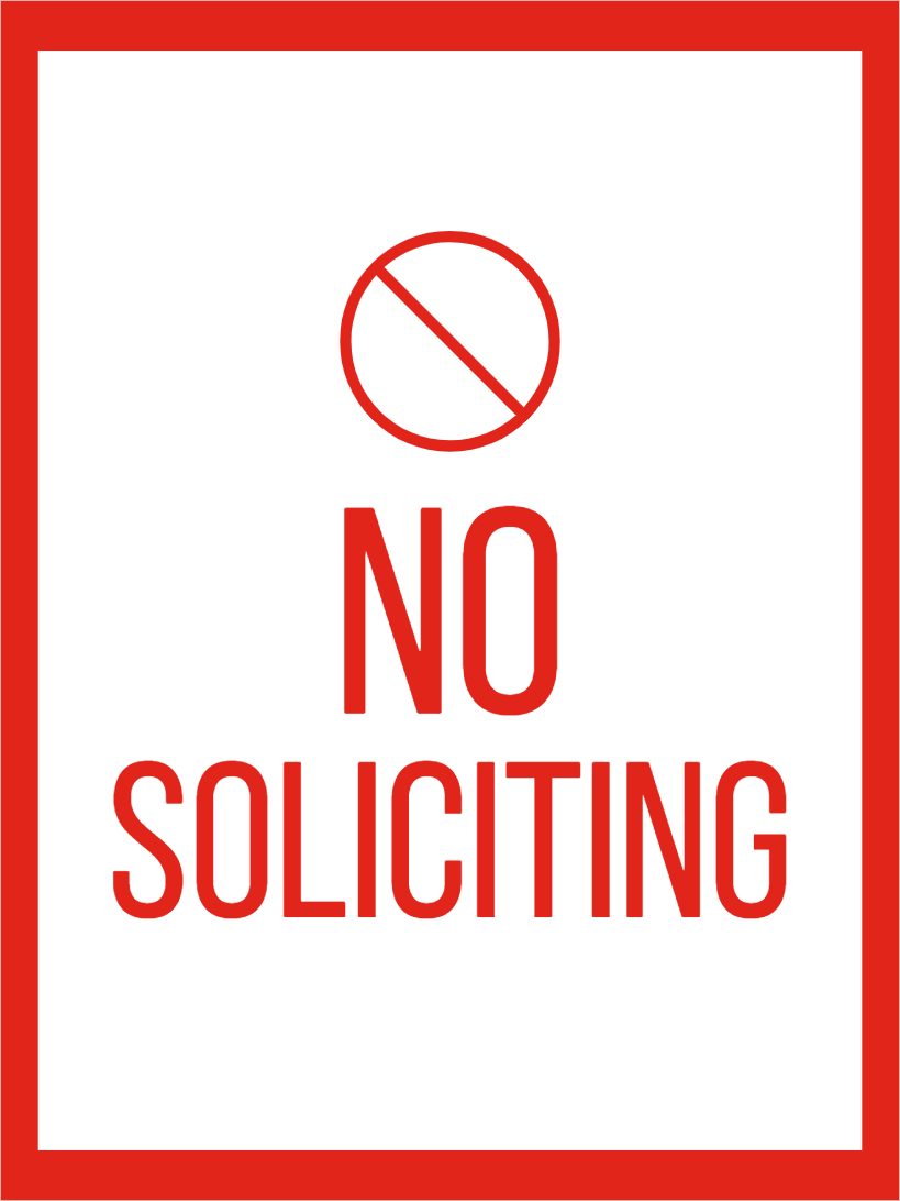Custom Outdoor Yard Signs Multiple Sizes Simple No Soliciting