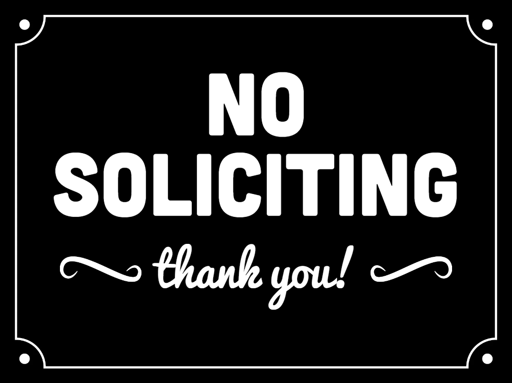 Custom Outdoor Yard Signs Multiple Sizes No Soliciting Here