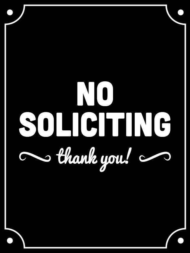 Custom Outdoor Yard Signs Multiple Sizes No Soliciting Here