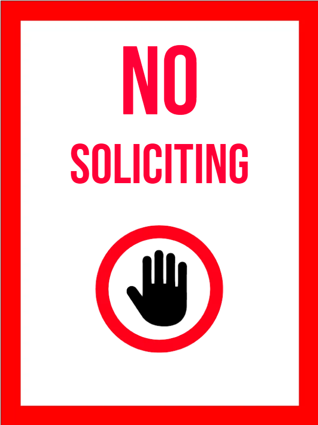 Custom Outdoor Yard Signs Multiple Sizes Stop Soliciting