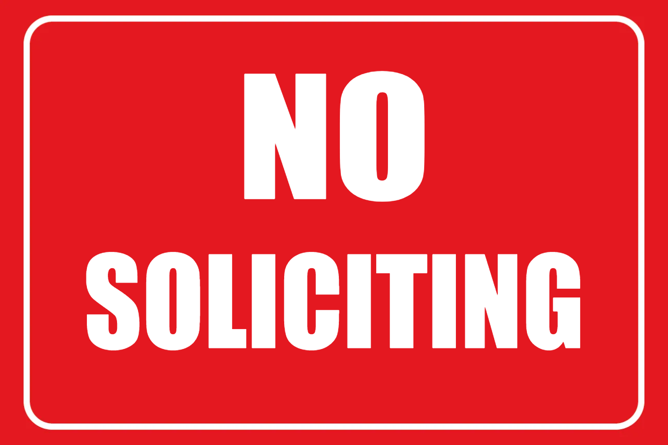Custom Outdoor Yard Signs Multiple Sizes Solid No Soliciting