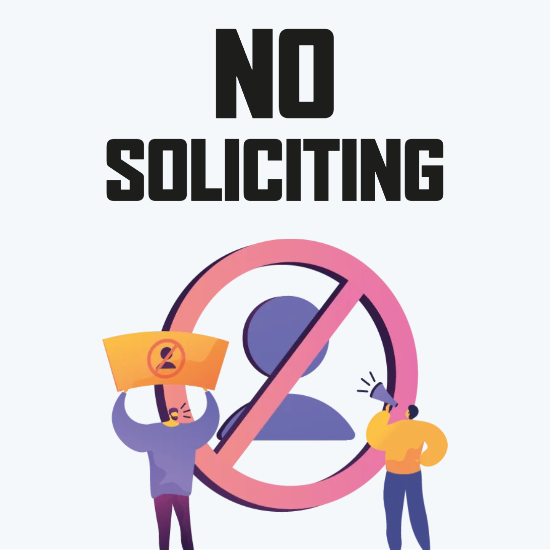 Custom Outdoor Yard Signs Multiple Sizes No To Solicitation