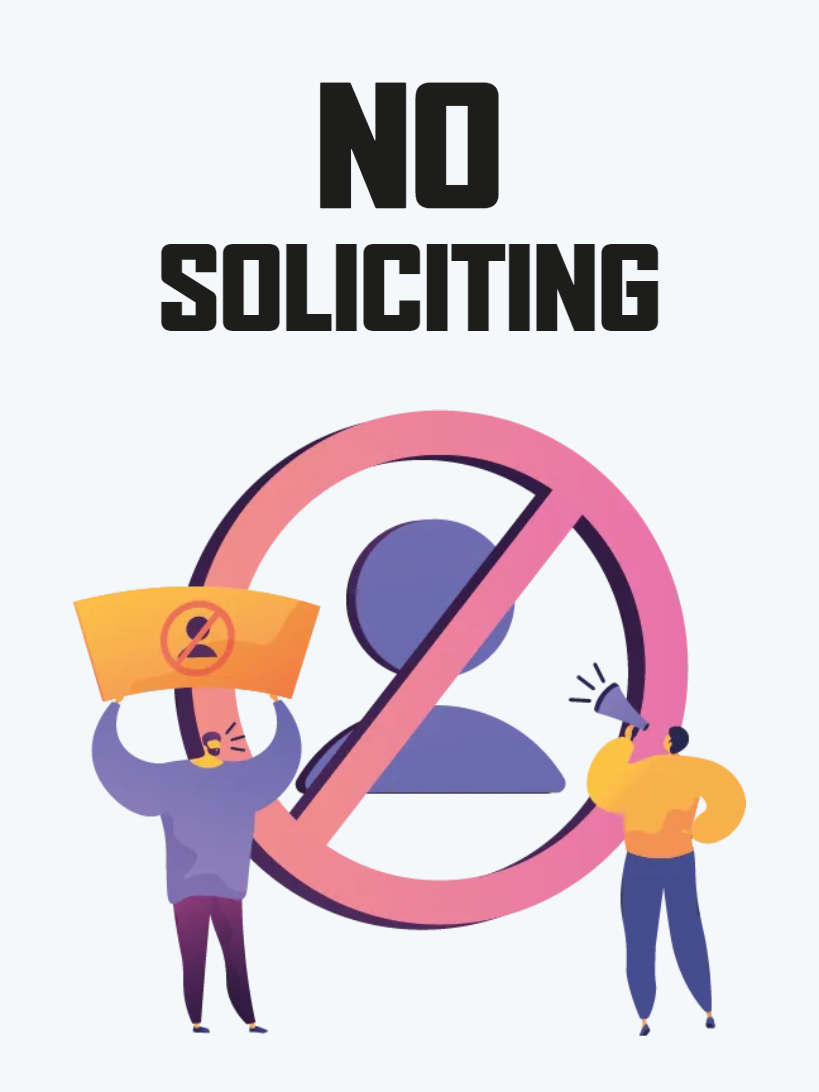 Custom Outdoor Yard Signs Multiple Sizes No To Solicitation