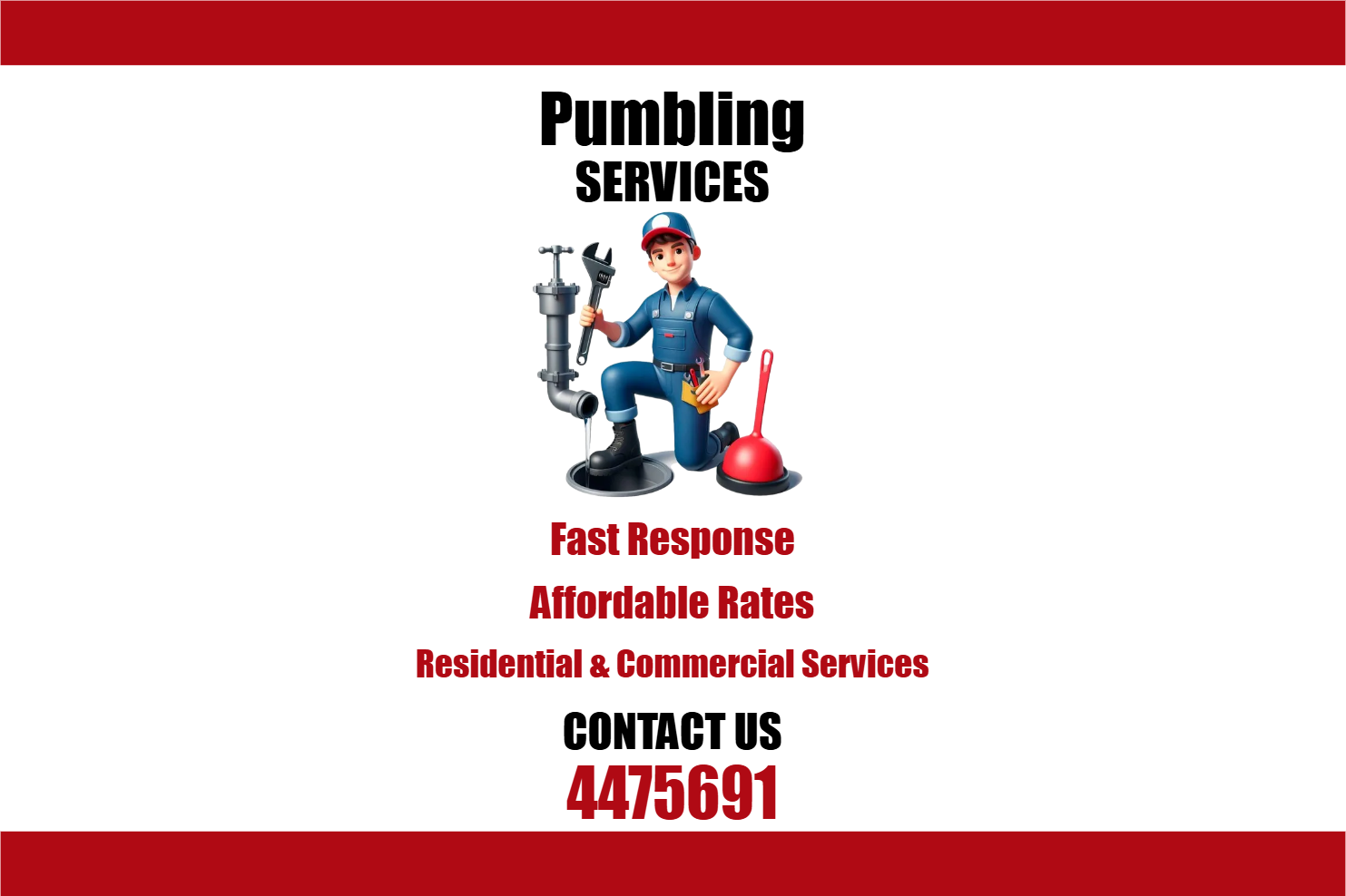 Custom Outdoor Yard Signs Multiple Sizes Quick Plumbing Repair