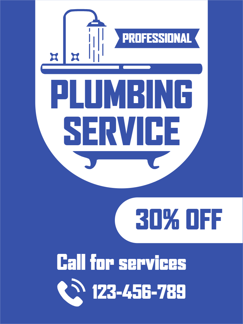 Custom Outdoor Yard Signs Multiple Sizes Professional Plumbing Service
