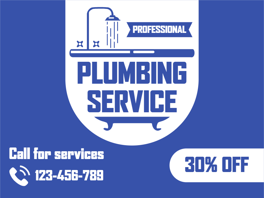 Custom Outdoor Yard Signs Multiple Sizes Professional Plumbing Service