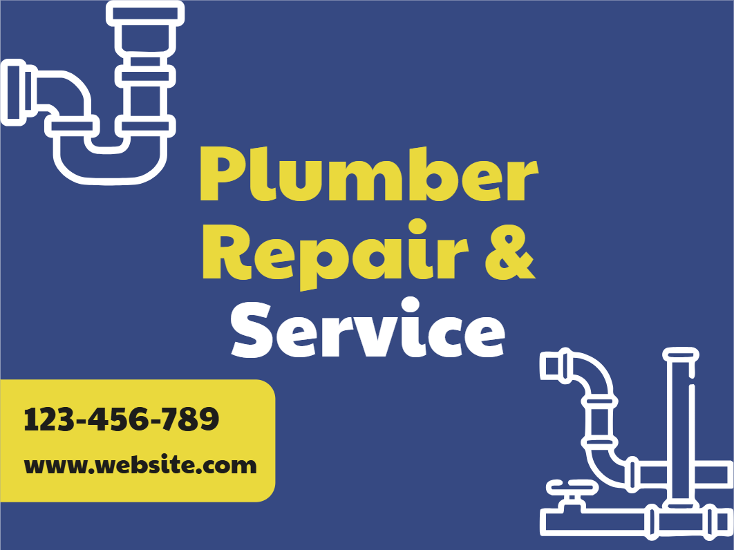 Custom Outdoor Yard Signs Multiple Sizes Plumber Repair Service