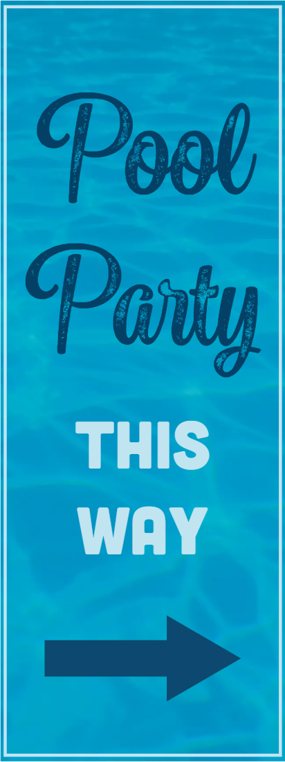 Custom Outdoor Yard Signs Multiple Sizes  Pool Party This Way