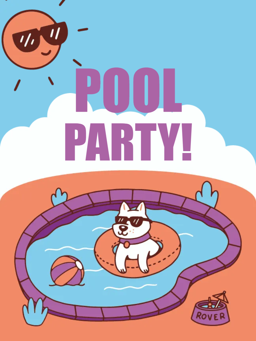 Custom Outdoor Yard Signs Multiple Sizes Pool Party Sign