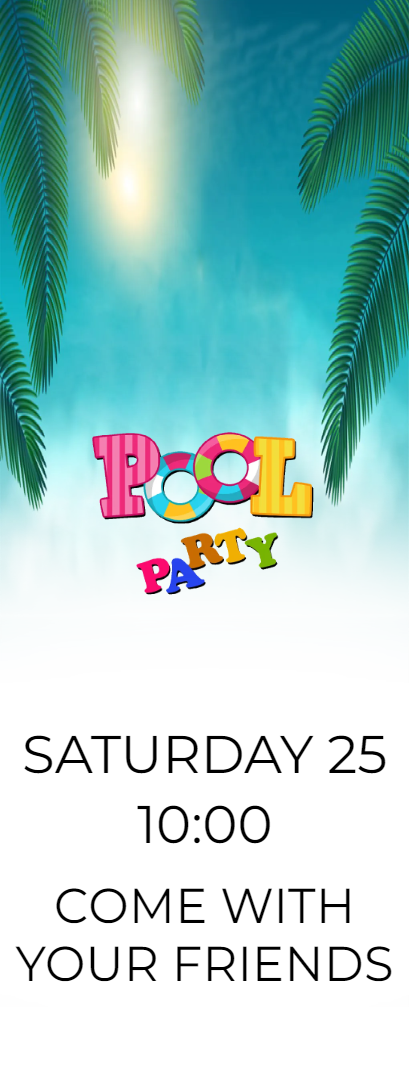 Custom Outdoor Yard Signs Multiple Sizes Colorful Pool Party