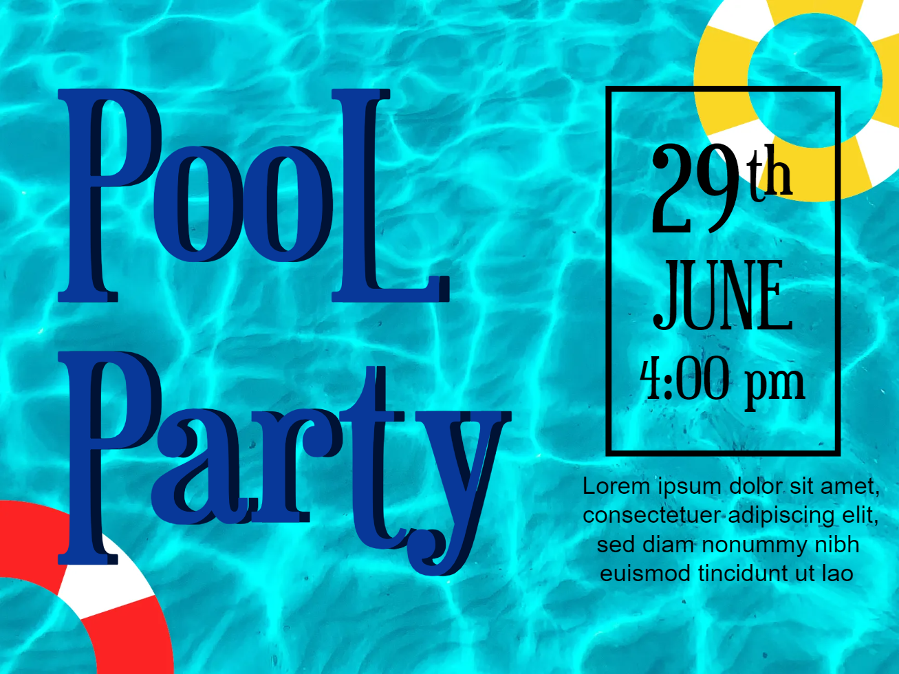 Custom Outdoor Yard Signs Multiple Sizes Fun Pool Party